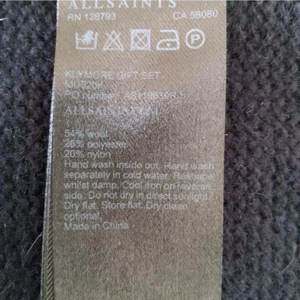 ALLSAINTS Black Scarf Size 11